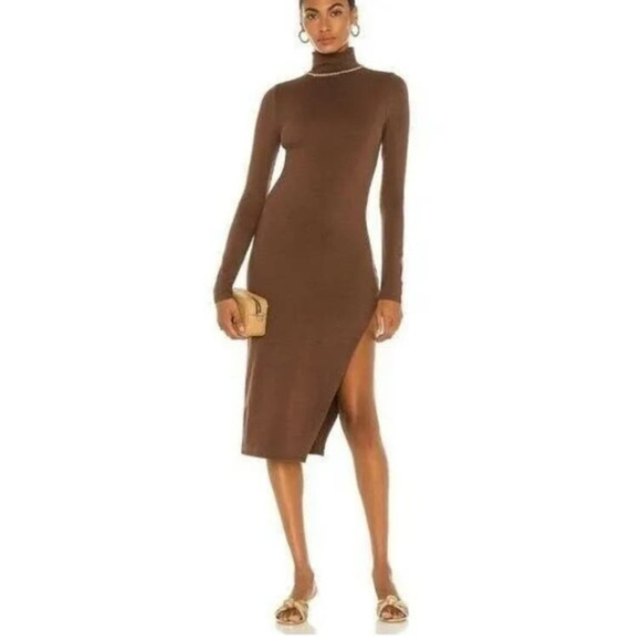 LPA Charlotte Chocolate Brown Dress size Medium - Picture 1 of 7